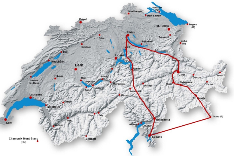 Hotel Bernina Express  Švýcarsko vlakem